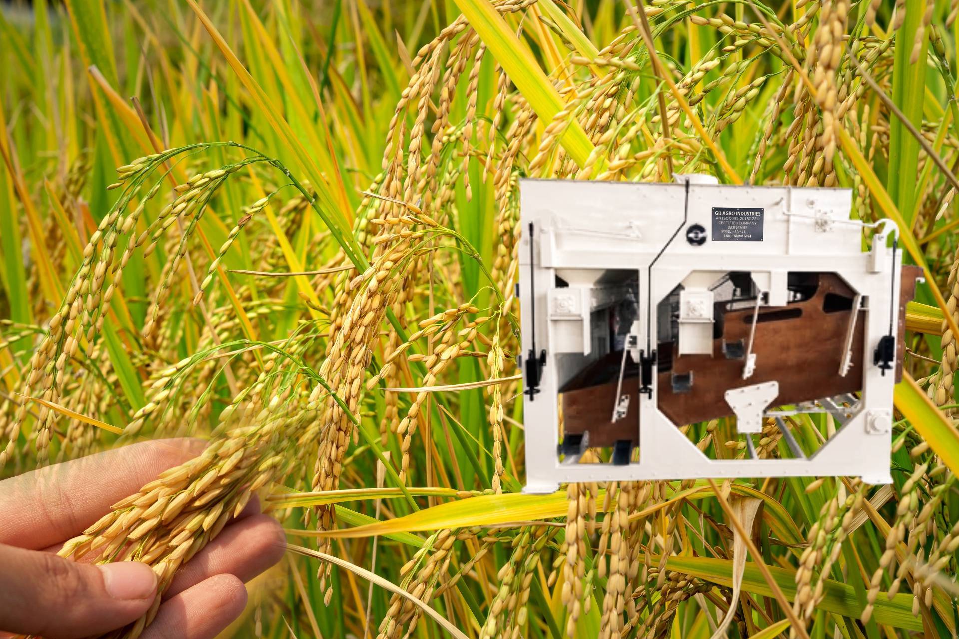 Seed grader with paddy seed plants Seed grader with paddy seed plants